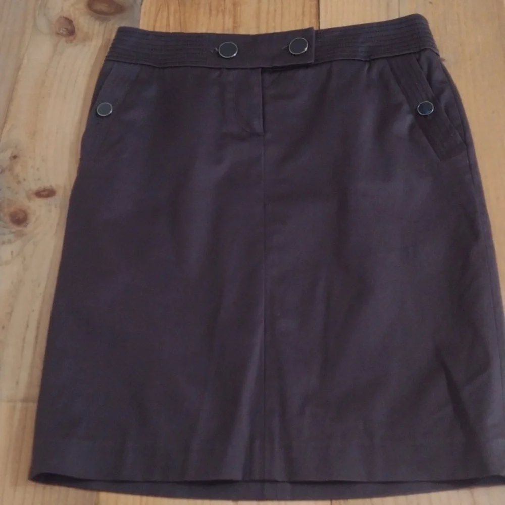 J. Crew Dark Brown Pencil Skirt w/ Pockets Like New Size 2